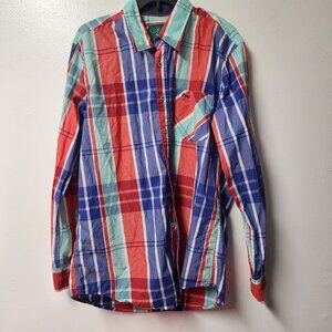 AC Arturo Calle Large Slim Fit plaid shirt long sleeve Cotton Casual